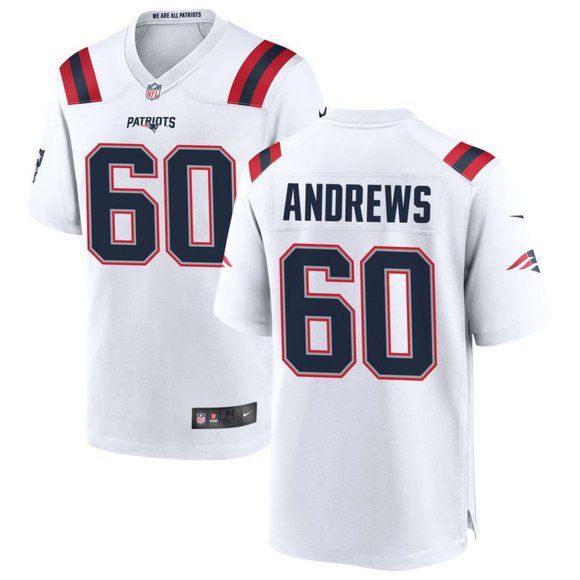 Men New England Patriots #60 David Andrews Nike White Game Player NFL Jersey->new england patriots->NFL Jersey